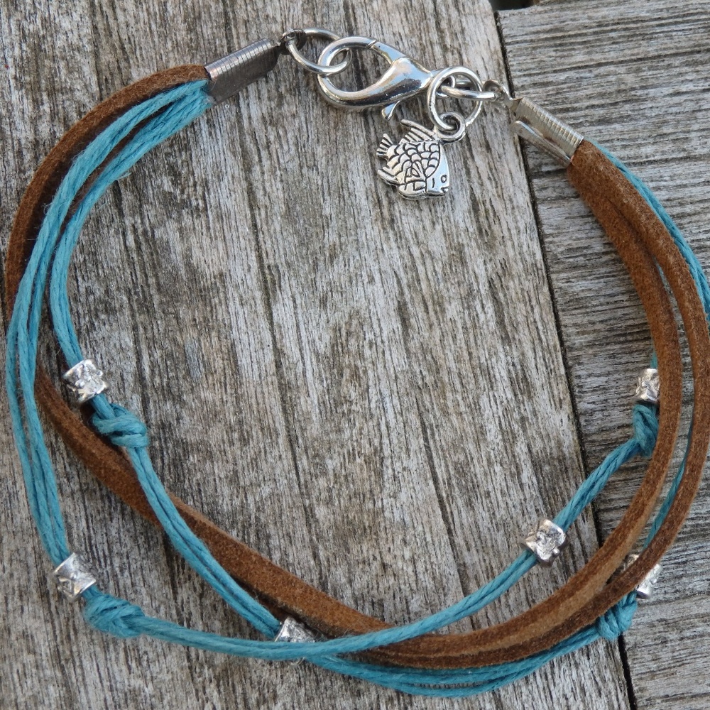 NWT Leather and Hemp Multistrand Bracelet - Picture 1 of 7